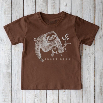 Chill More Sloth Organic Cotton T-Shirt for Kids | Uni-T