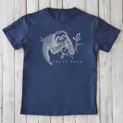 Chill More Sloth Organic Cotton T-Shirt for Kids | Uni-T