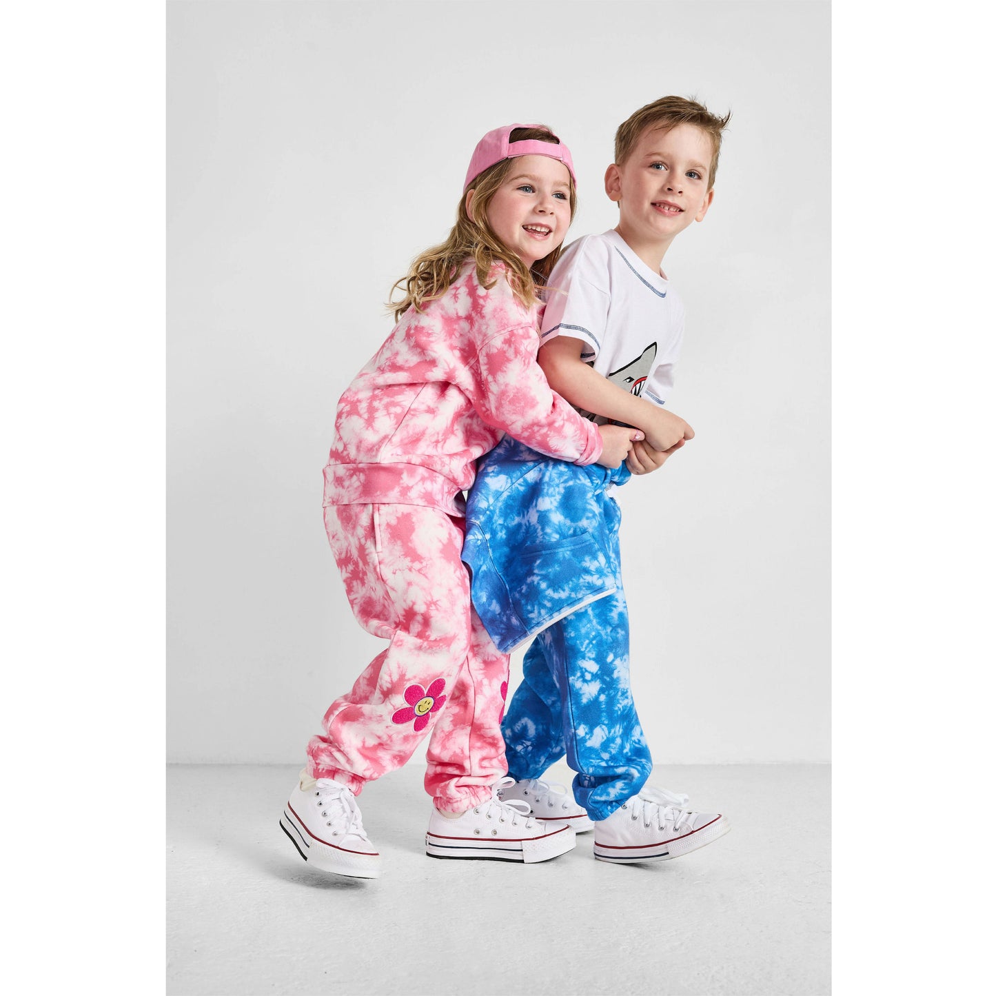 Smiley Tie-Dye Joggers - Organic Cotton & Recycled Polyester | Rebloomed Kids