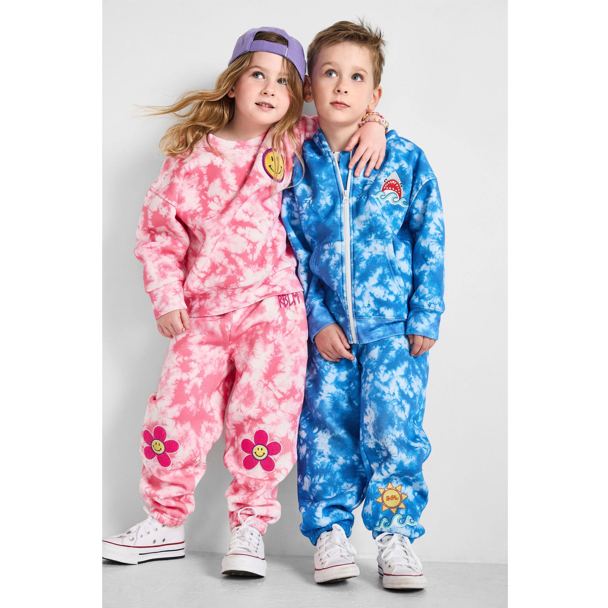 Shark Tie-Dye Zip-Up Hoodie - Organic Cotton & Recycled Polyester | Rebloomed Kids