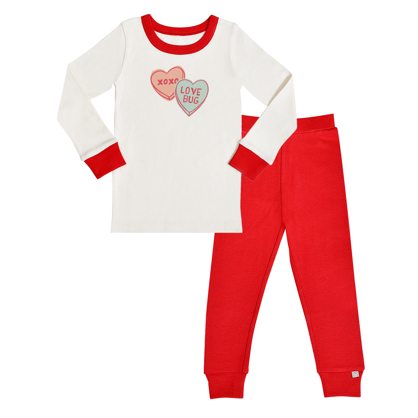 Finn + Emma Organic Baby & Toddler Pajamas- Candy Hearts