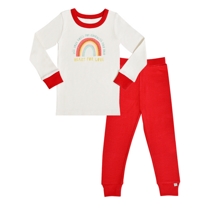 Finn + Emma Organic Baby & Toddler Pajamas- Kindness Rainbow
