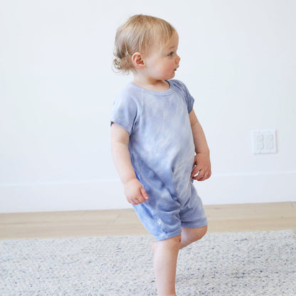 PAIGELAUREN Eco Cotton Marble Shortall Onesie