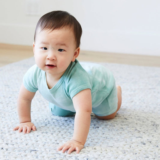 PAIGELAUREN Eco Cotton Marble Shortall Onesie