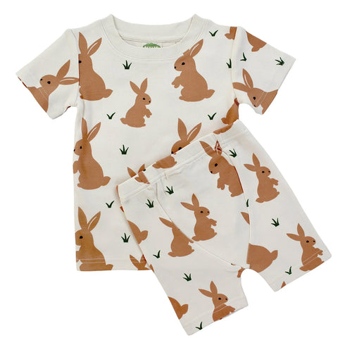 Parade Organics Pajama set, short- bunnies