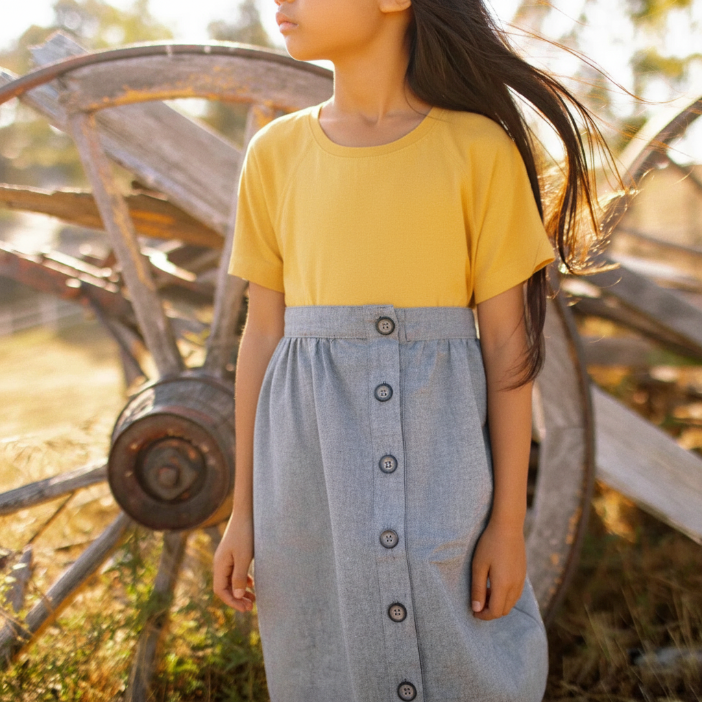 Organic Cotton 2-in-1 Kids Pinafore Skirt | Jackalo