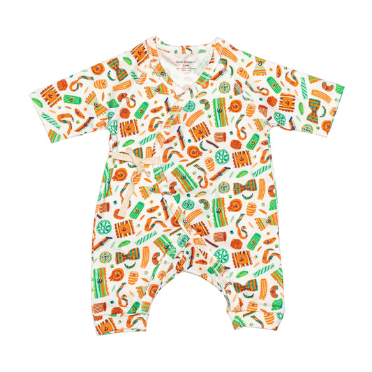 Pasta Festa Baby Kimono Onesie - Organic Pima Cotton | Dodo Banana