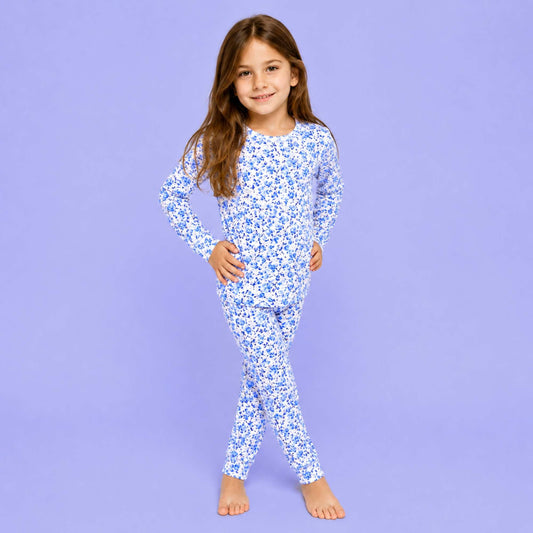 Modal Pajama Set - Blue Petals