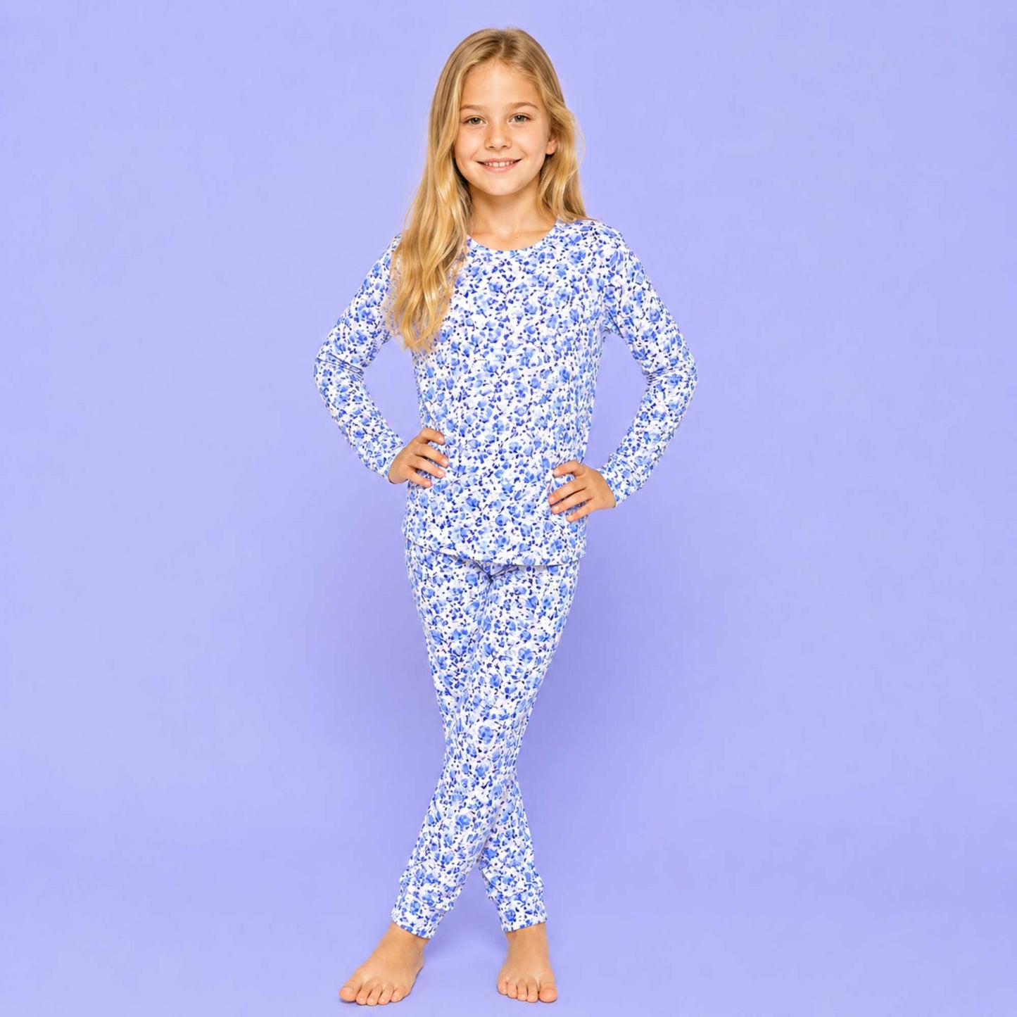 Modal Pajama Set - Blue Petals