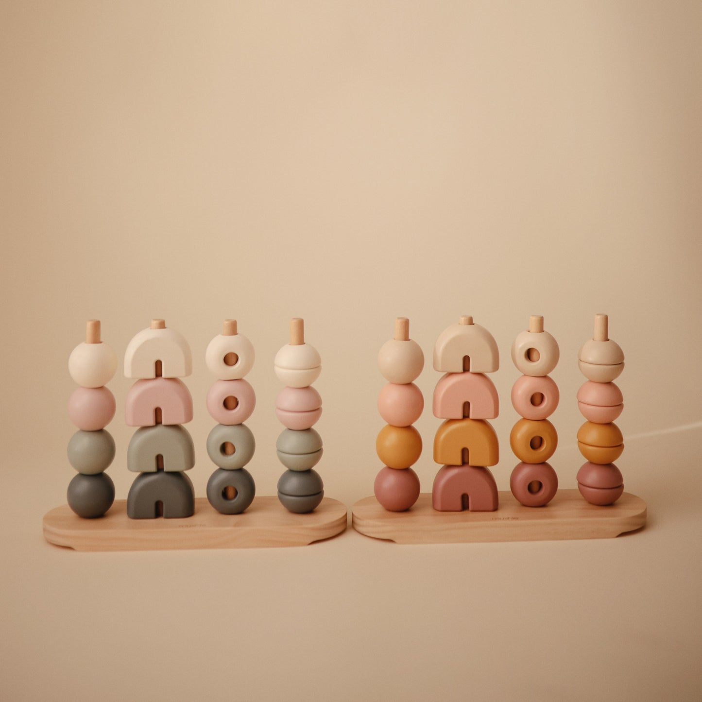 Wooden Multi Shape Stacker - Various Colors | Mushie
