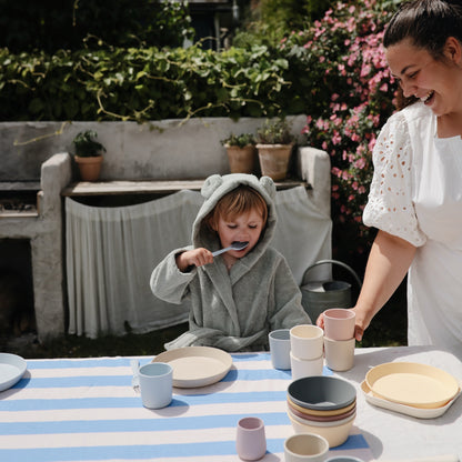 Mushie Organic Cotton Hooded Robe with Bear Ears