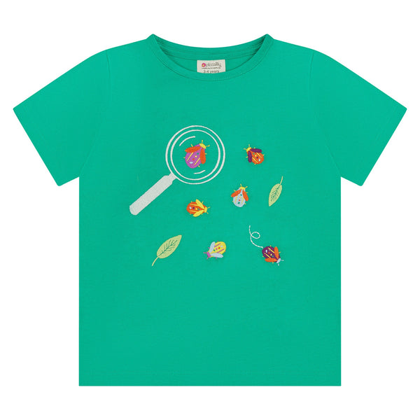 Piccalilly organic Short sleeve top- bugs