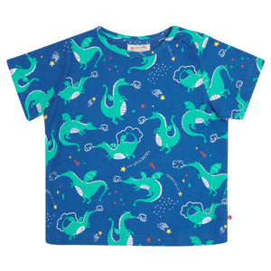Piccalilly organic All over print t-shirt- magic dragon