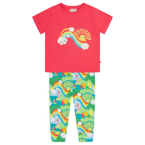 Piccalilly organic Top and pants set- island life