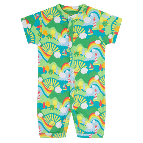Piccalilly organic Shortie romper- island life
