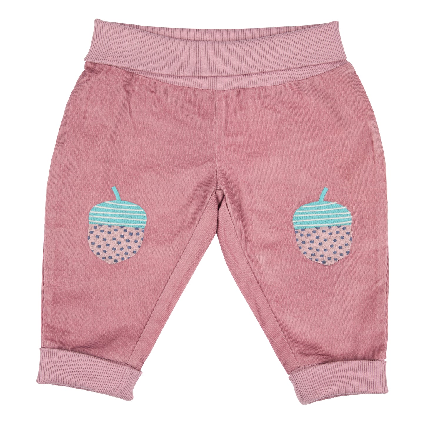 Pigeon Organics Baby and Toddler Knee Patch Corduroys- Acorn, Pink