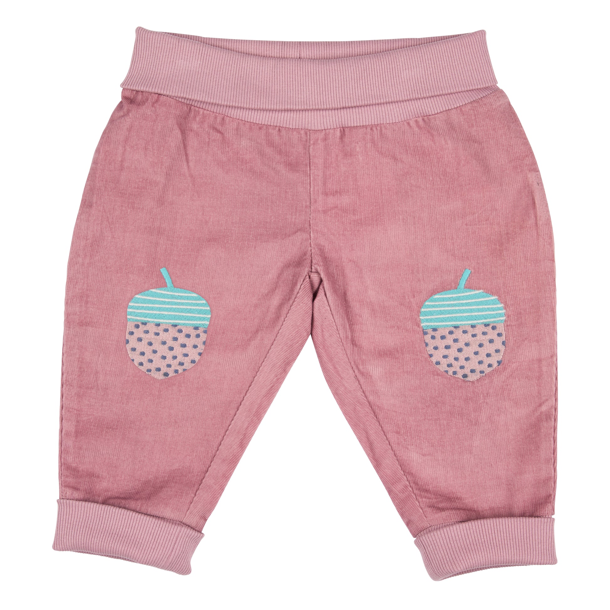Pigeon Organics Baby and Toddler Knee Patch Corduroys- Acorn, Pink