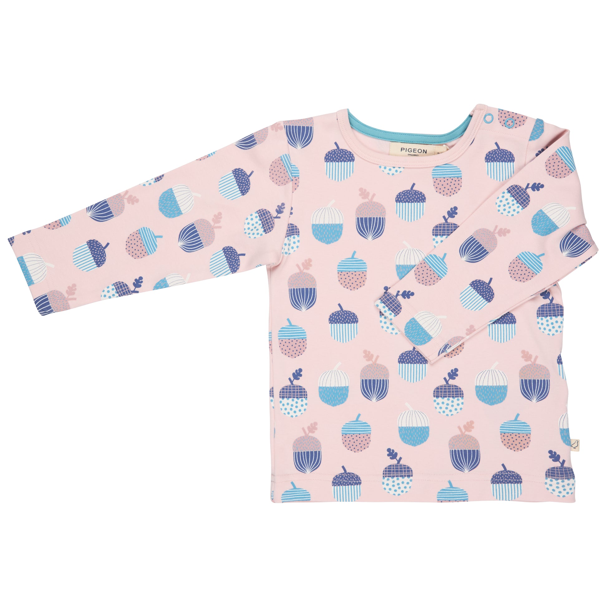 Pigeon Organics Girls' Long Sleeved T-Shirt- Acorns, Pink