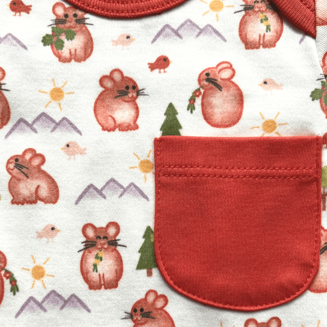 Kolorful Organic Pima Cotton Babies' Long-Sleeved Bodysuit & Pants Set- Pika