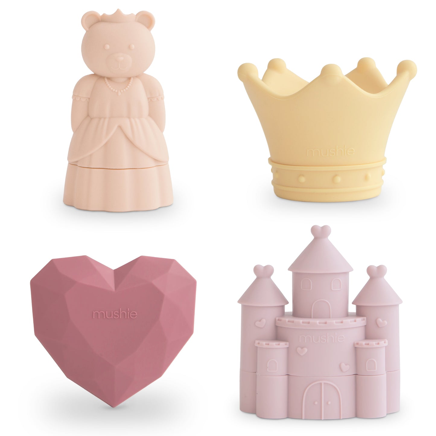 Mushie Mold-Free Bath Play Set - 4 Pack Princess| Mushie