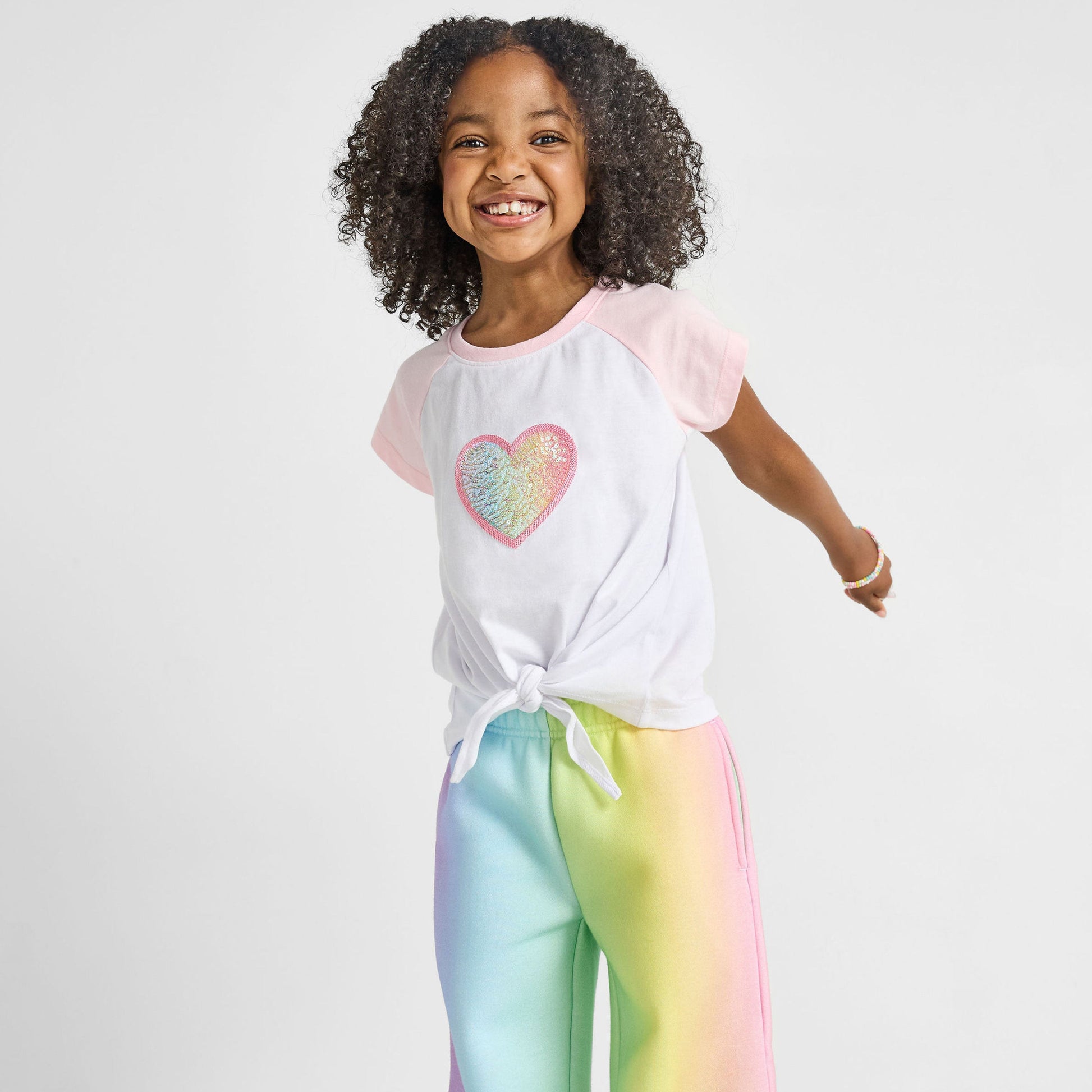 Heart Knotted Baseball Tee - Organic Cotton & Recycled Sequins | Rebloomed Kids