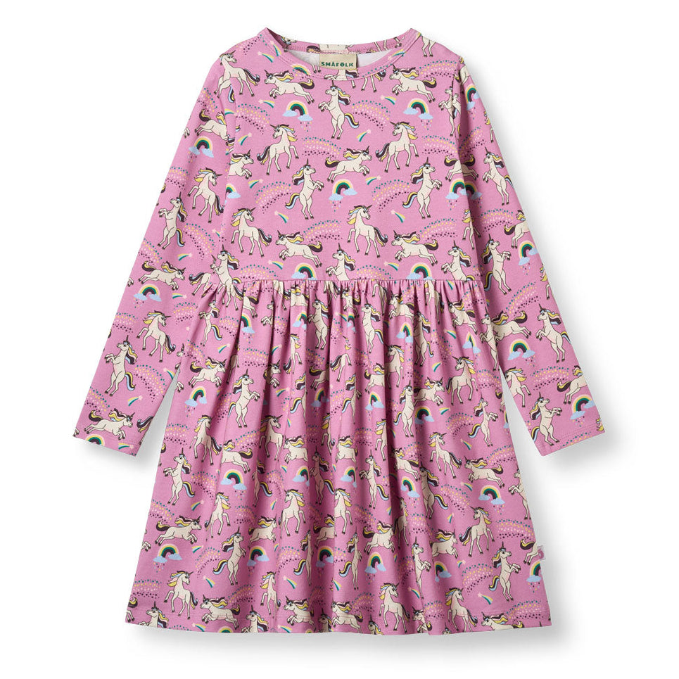 Smafolk Organic Cotton Long Sleeve Dress - Unicorns