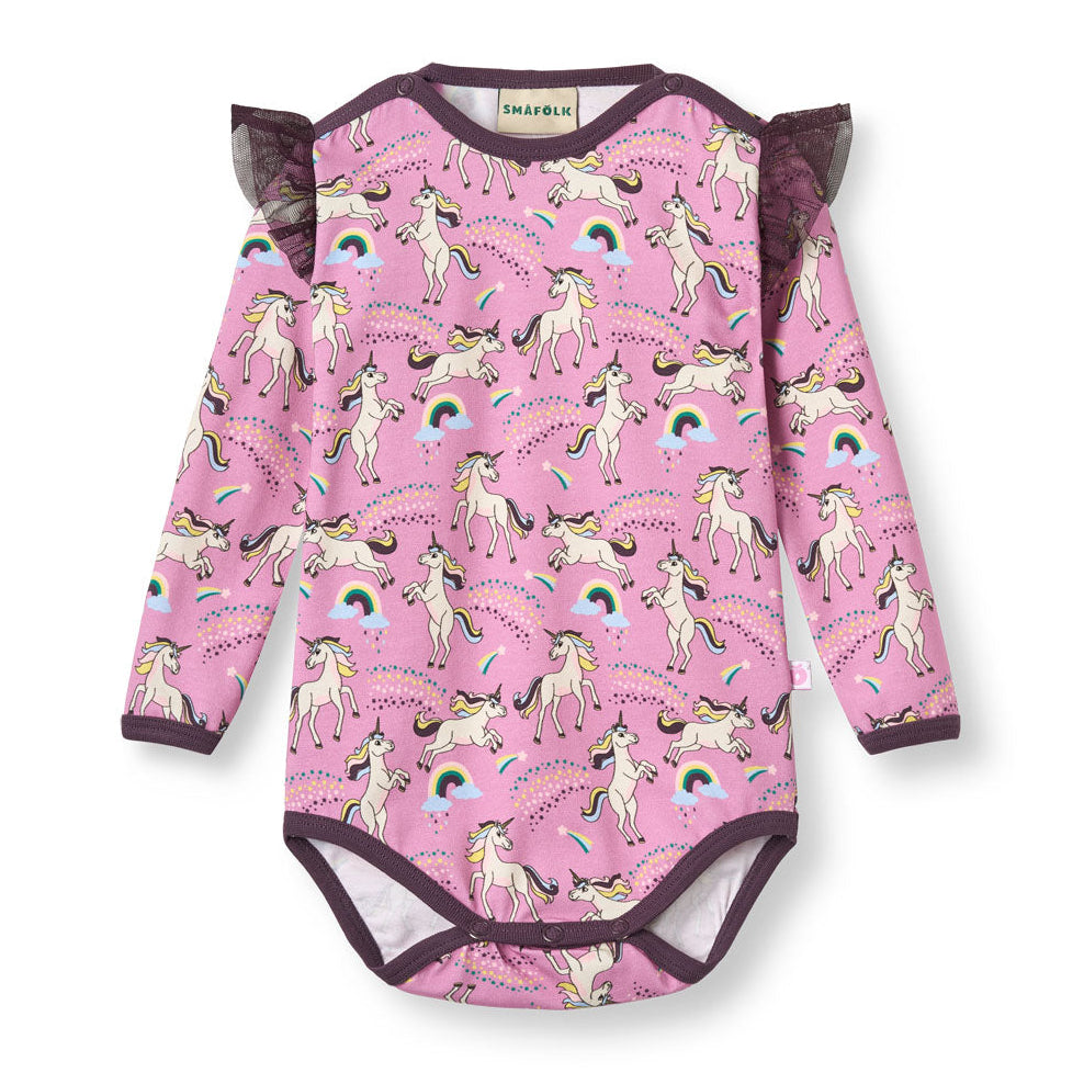 Smafolk Organic Cotton Long Sleeve Bodysuit - Unicorns