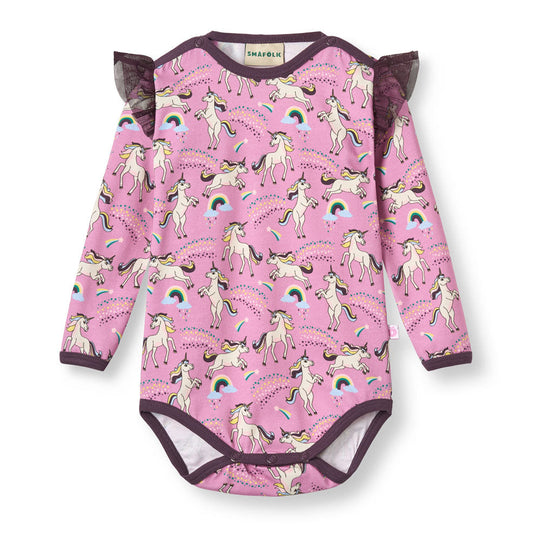 Smafolk Organic Cotton Long Sleeve Bodysuit - Unicorns
