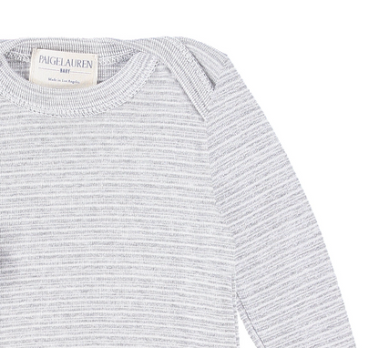 PAIGELAUREN Rib Footie Pajama | Organic Cotton, Made in LA