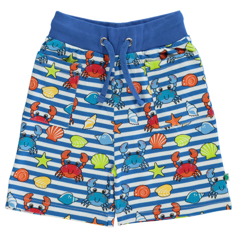 Smafolk organic Shorts- crabs, brilliant blue