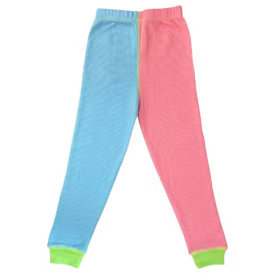 Slugs & Snails organic Waffle top & pants set- 90's neon, pants