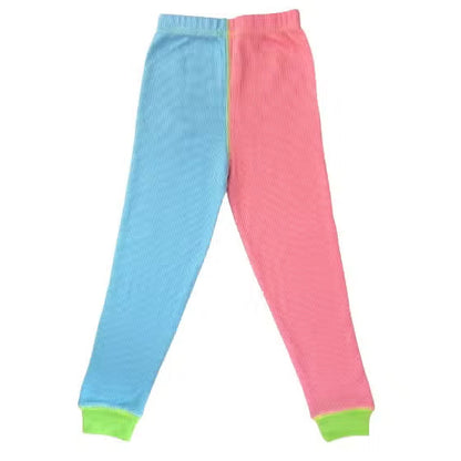 Slugs & Snails organic Waffle top & pants set- 90's neon, pants