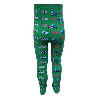 Slugs & Snails Organic Tights- green farmyard