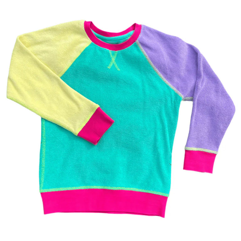 Slugs & Snails Raglan terry sweatshirt- neon colorblock