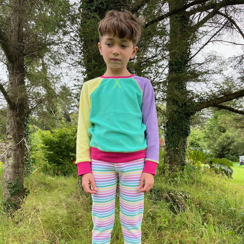 Slugs & Snails Raglan terry sweatshirt- neon colorblock