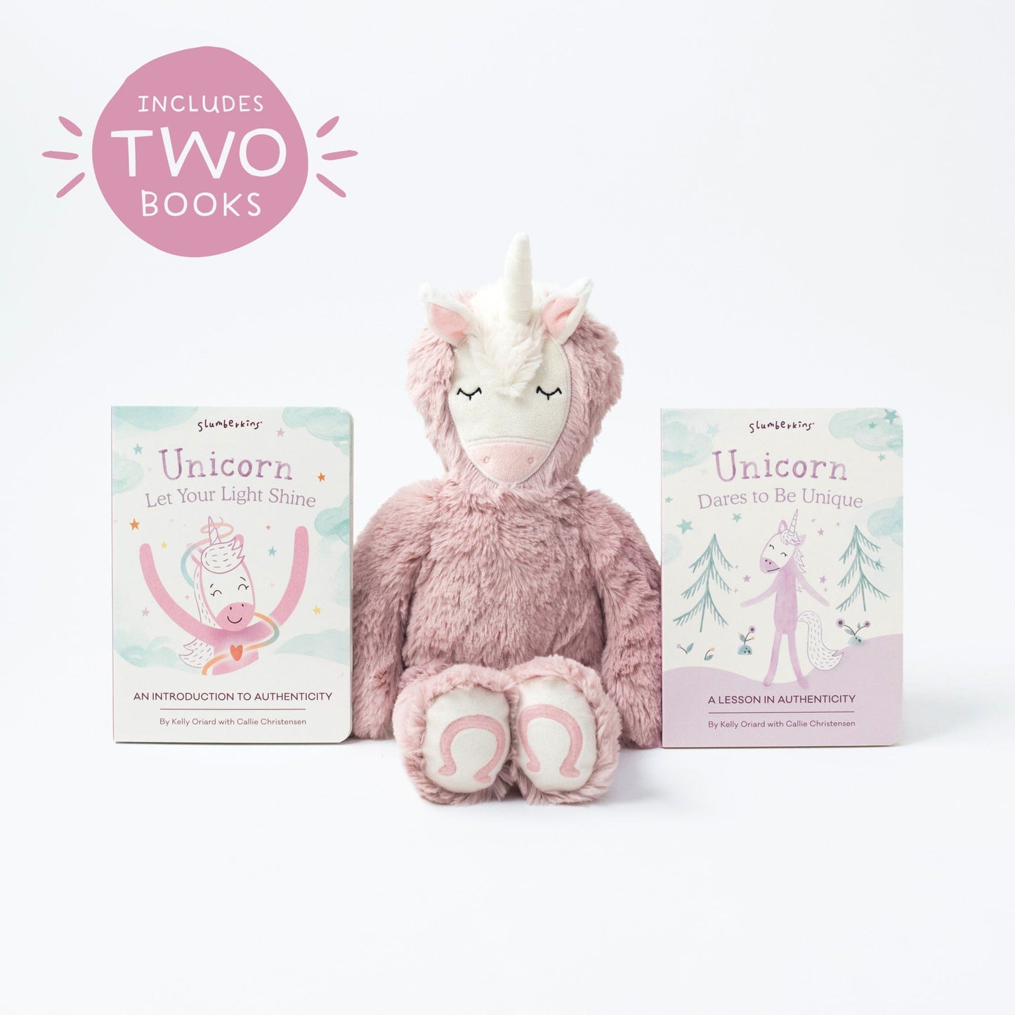 Slumberkins Unicorn Kin Plush & Authenticity Books Set for Kids