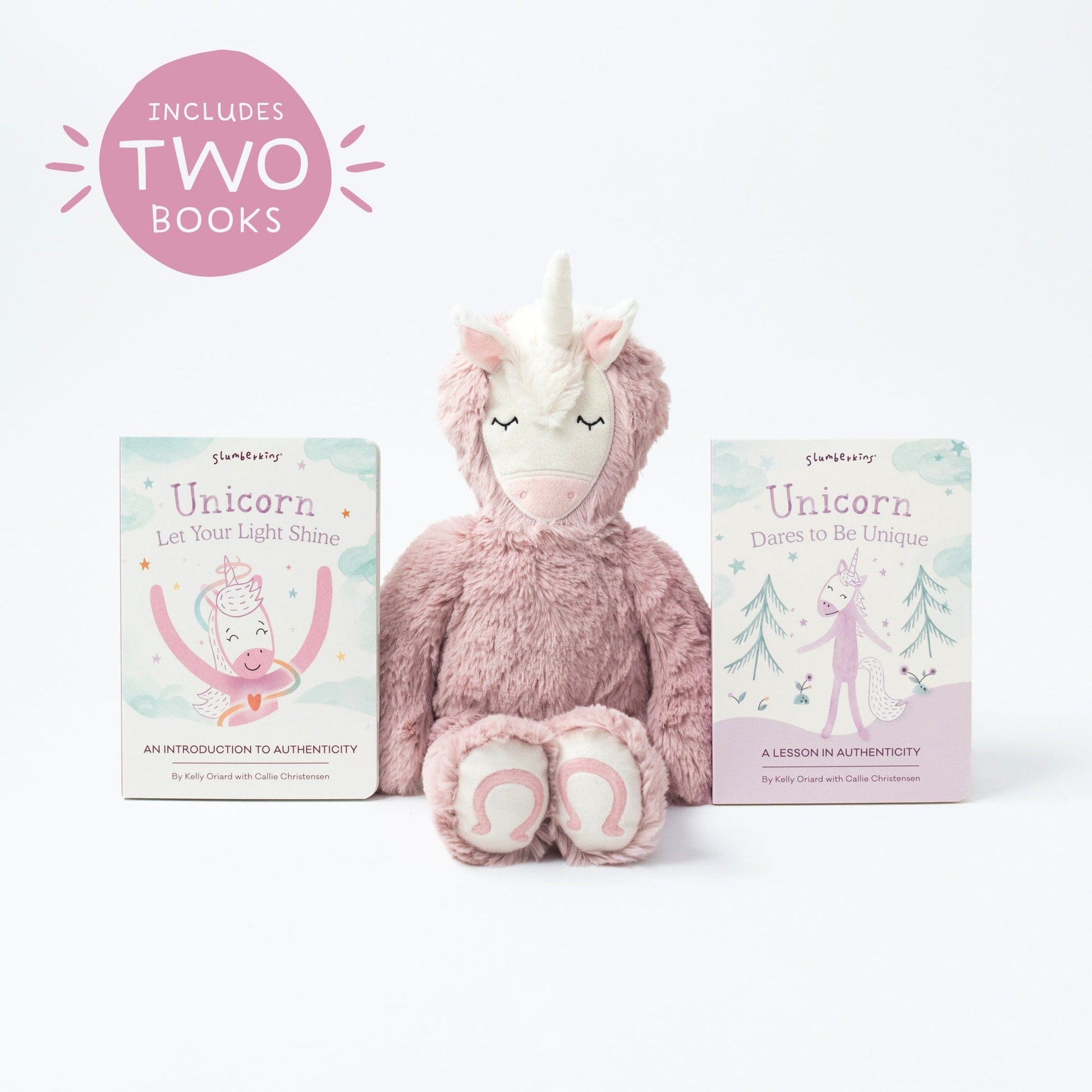 Slumberkins Unicorn Kin Plush & Authenticity Books Set for Kids
