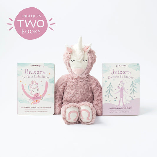 Slumberkins Unicorn Kin Plush & Authenticity Books Set for Kids