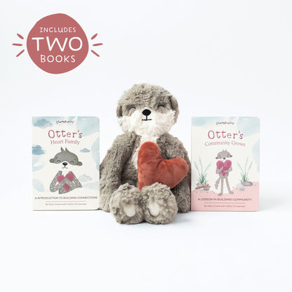 Slumberkins Otter Kin Plush & Building Connections Books Set for Kids
