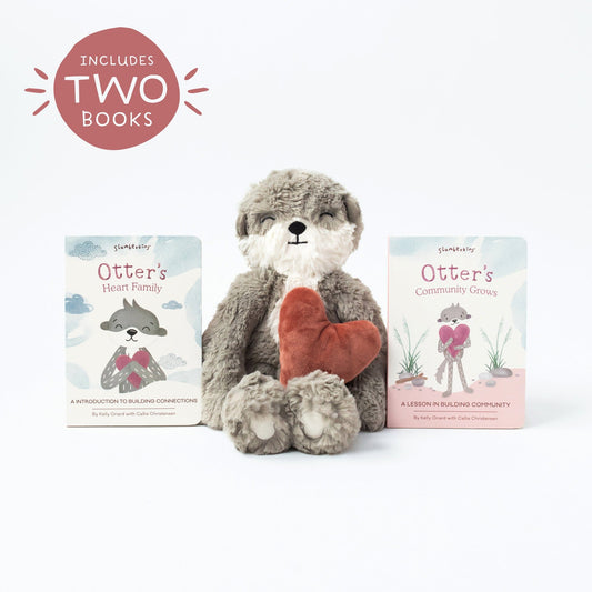 Slumberkins Otter Kin Plush & Building Connections Books Set for Kids