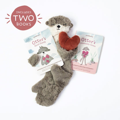 Slumberkins Otter Snuggler & Building Connections Books Set for Kids