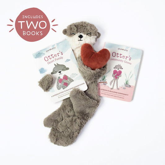 Slumberkins Otter Snuggler & Building Connections Books Set for Kids
