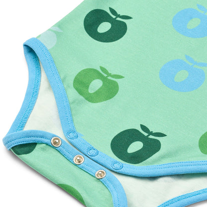 Småfolk Organic Long-Sleeved Babies' Bodysuit- Apples, Spring Meadow