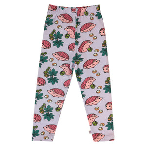 Smafolk organic Leggings- hedgehogs, orchid petal