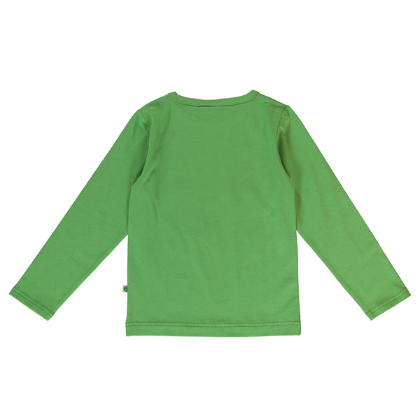 Smafolk organic Long sleeved t-shirt- bear, moss green, back