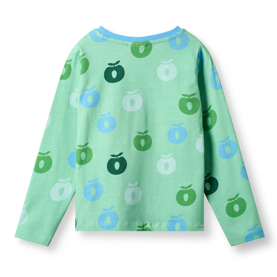 Småfolk Organic Long Sleeved Kids' T-shirt- Apples, Spring Meadow
