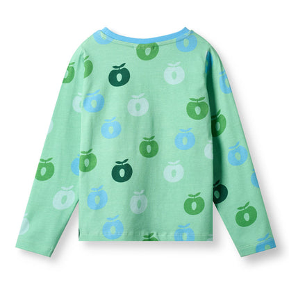 Småfolk Organic Long Sleeved Kids' T-shirt- Apples, Spring Meadow