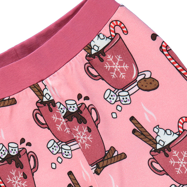 Smafolk organic Pajamas- hot chocolate, pink, closeup