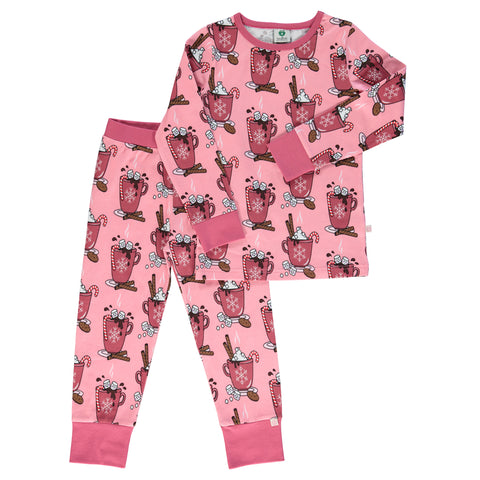 Smafolk organic Pajamas- hot chocolate, pink