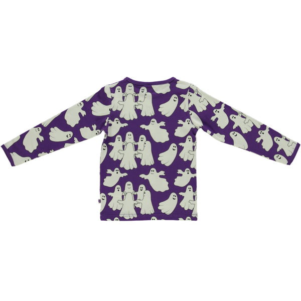 Smafolk organic Ghosts t-shirt, purple heart, back